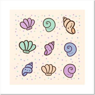 Cute Sea shells Posters and Art